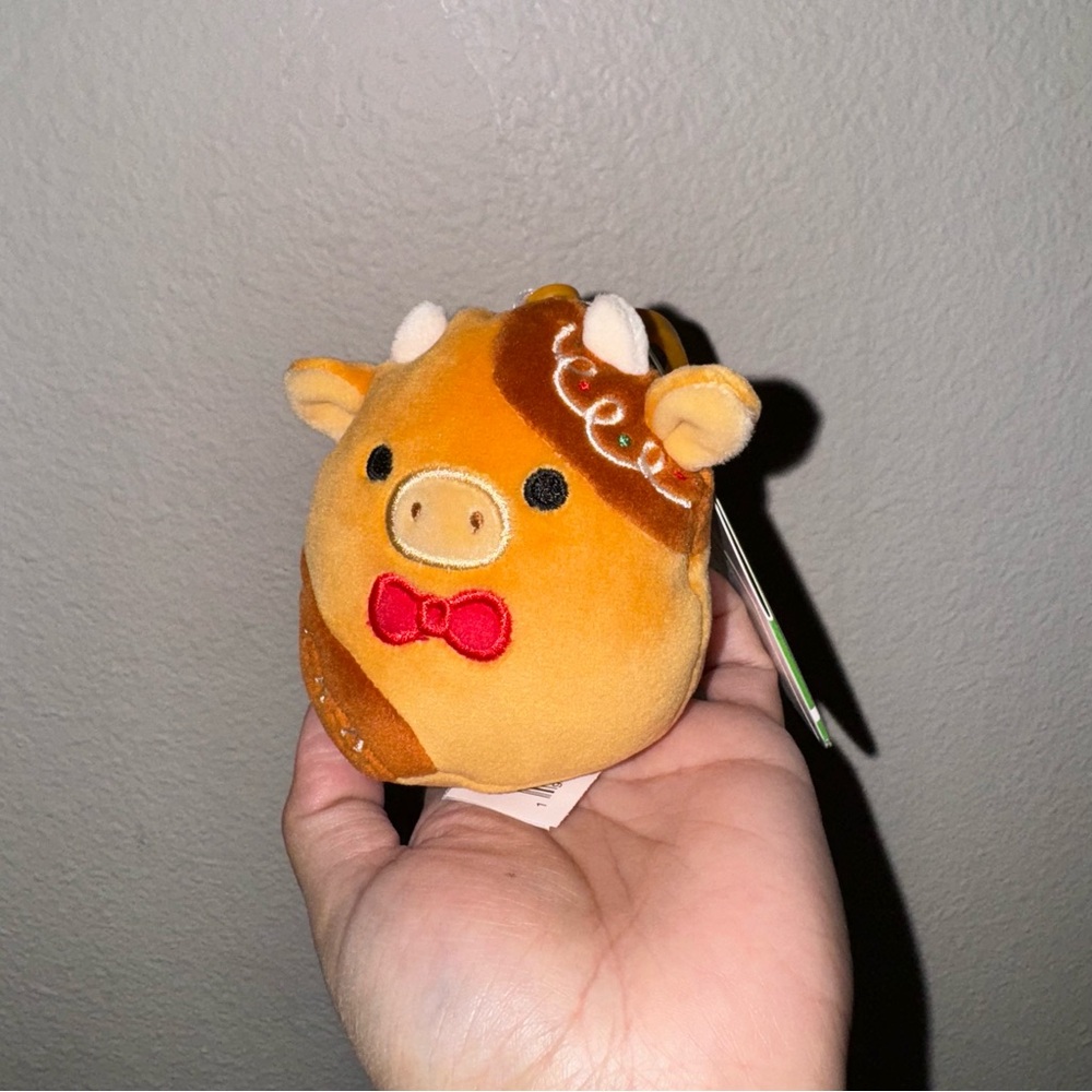 Jericho the Gingerbread Cow Clip Holiday Squishmallow